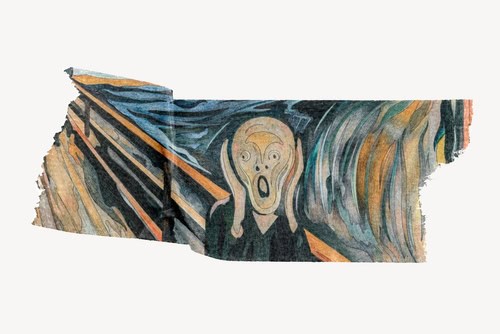 Detail van het schilderij "De schreeuw" van Edvard Munch
